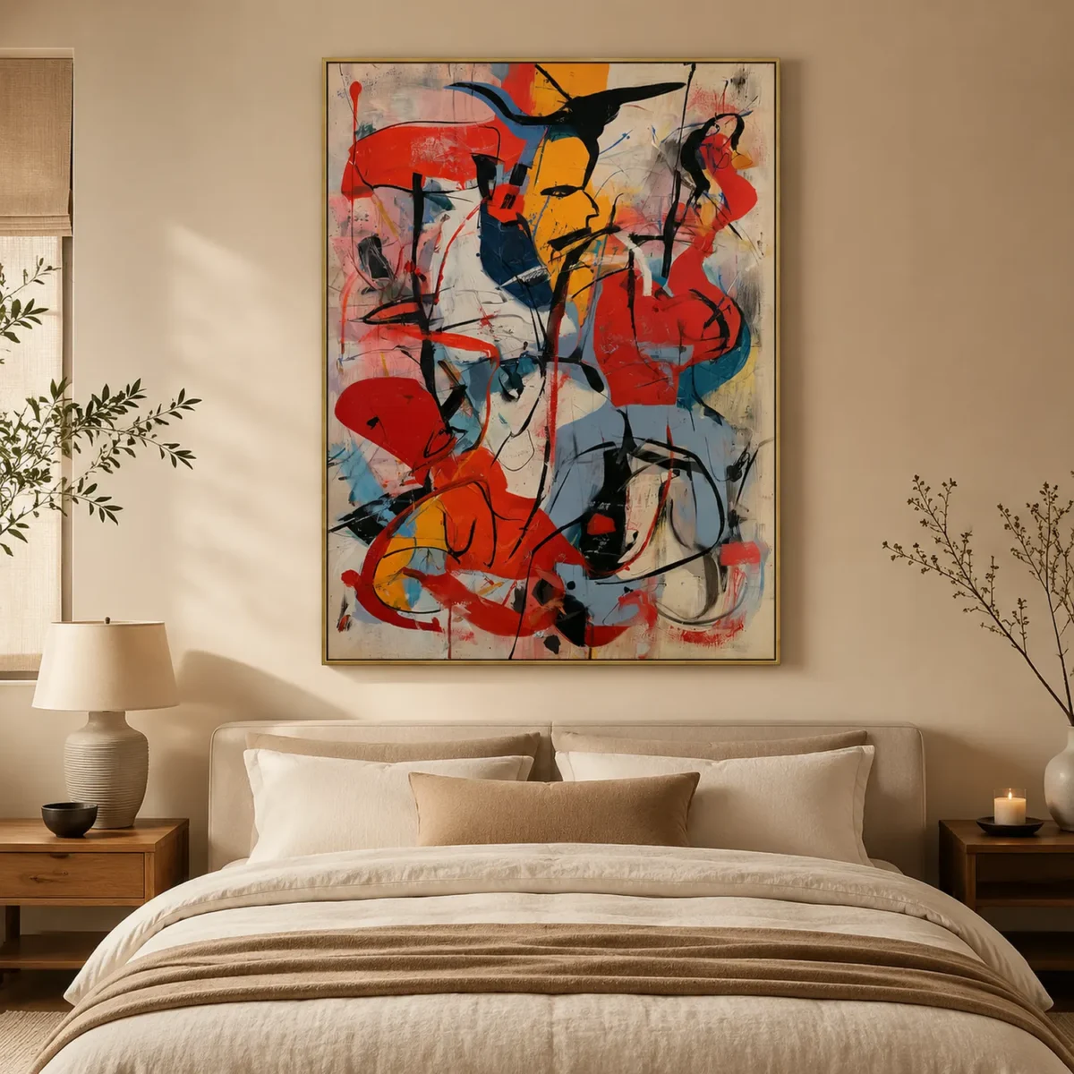 P049 | Instinct in Red – Red Abstract Wall Art
