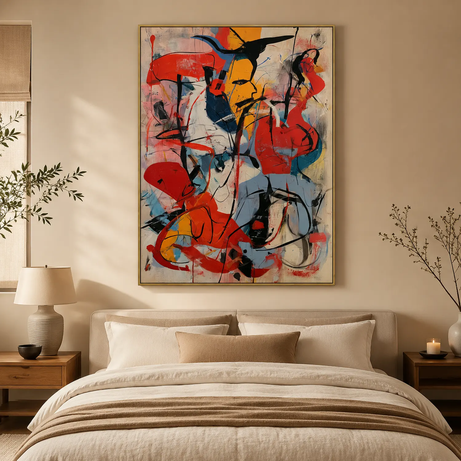 P049 | Instinct in Red – Red Abstract Wall Art