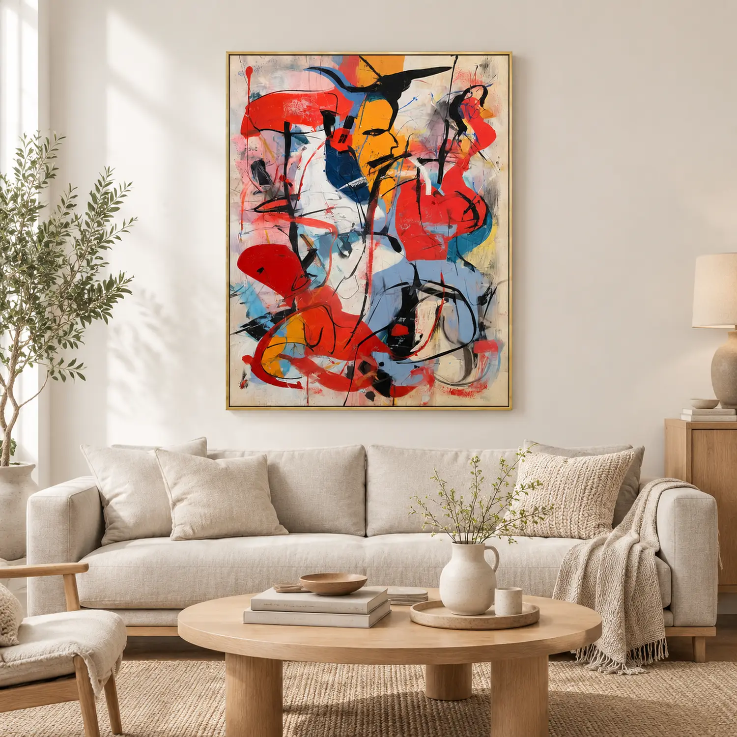 P049 | Instinct in Red – Red Abstract Wall Art