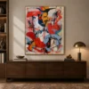 P049 | Instinct in Red – Red Abstract Wall Art