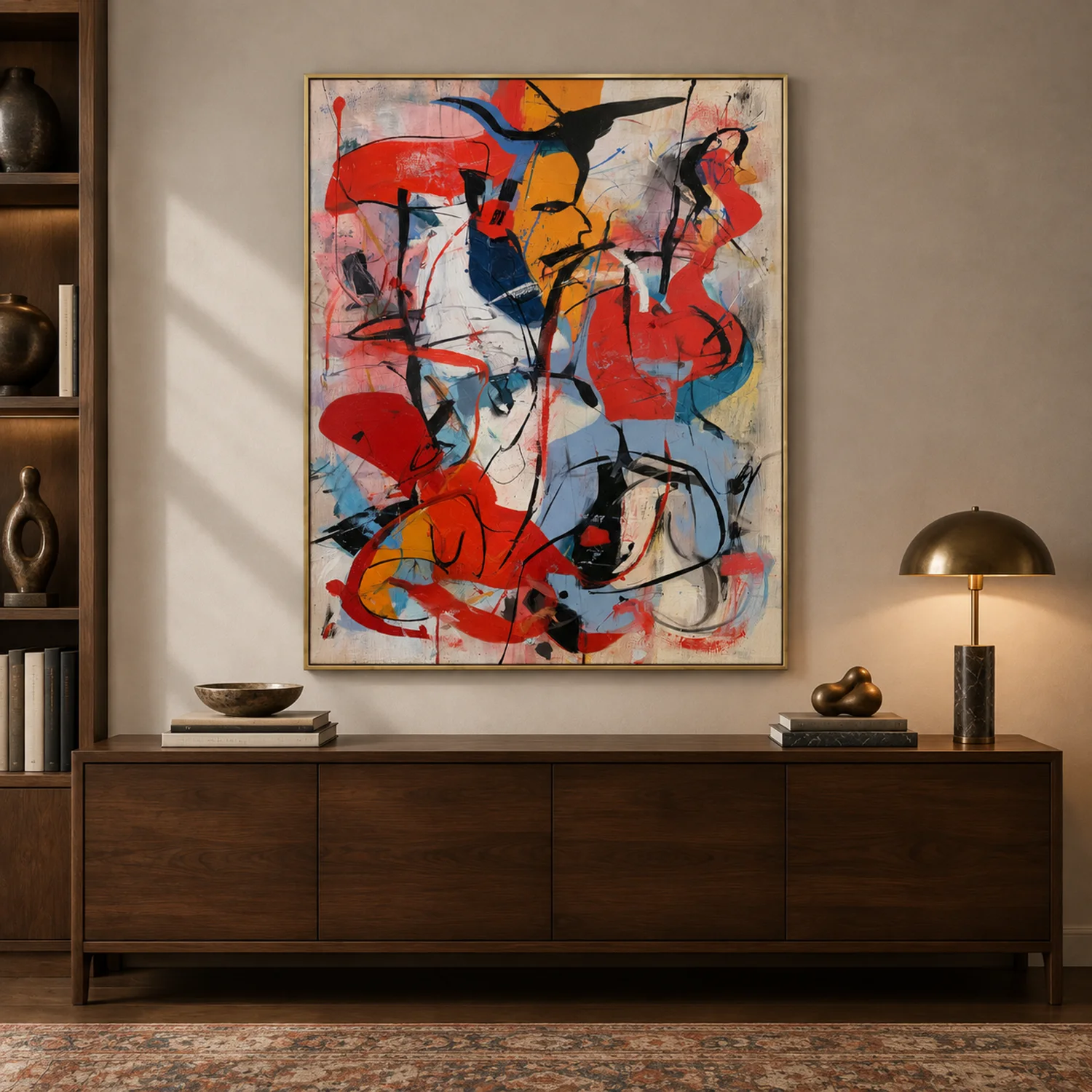 P049 | Instinct in Red – Red Abstract Wall Art