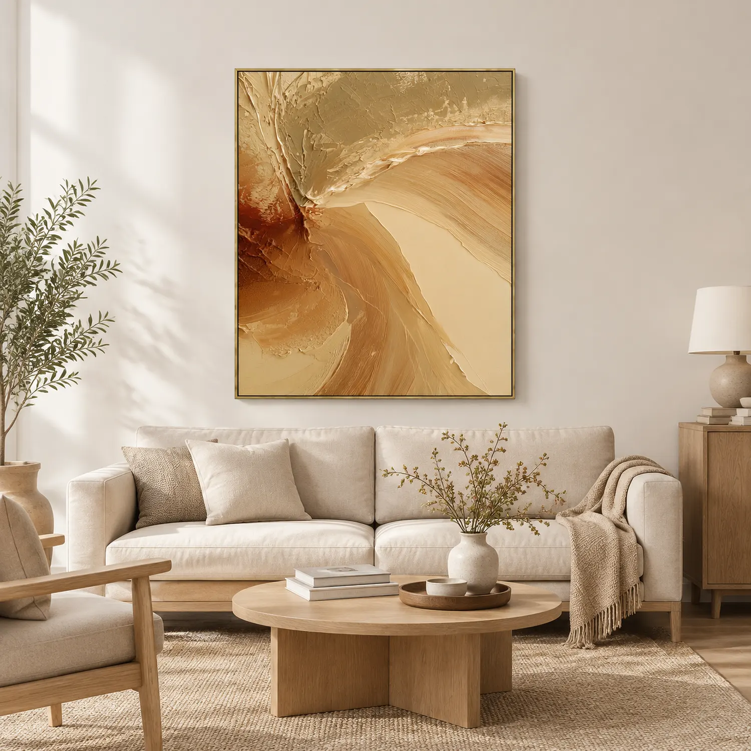 P076 | Light Through – Beige Abstract Wall Art