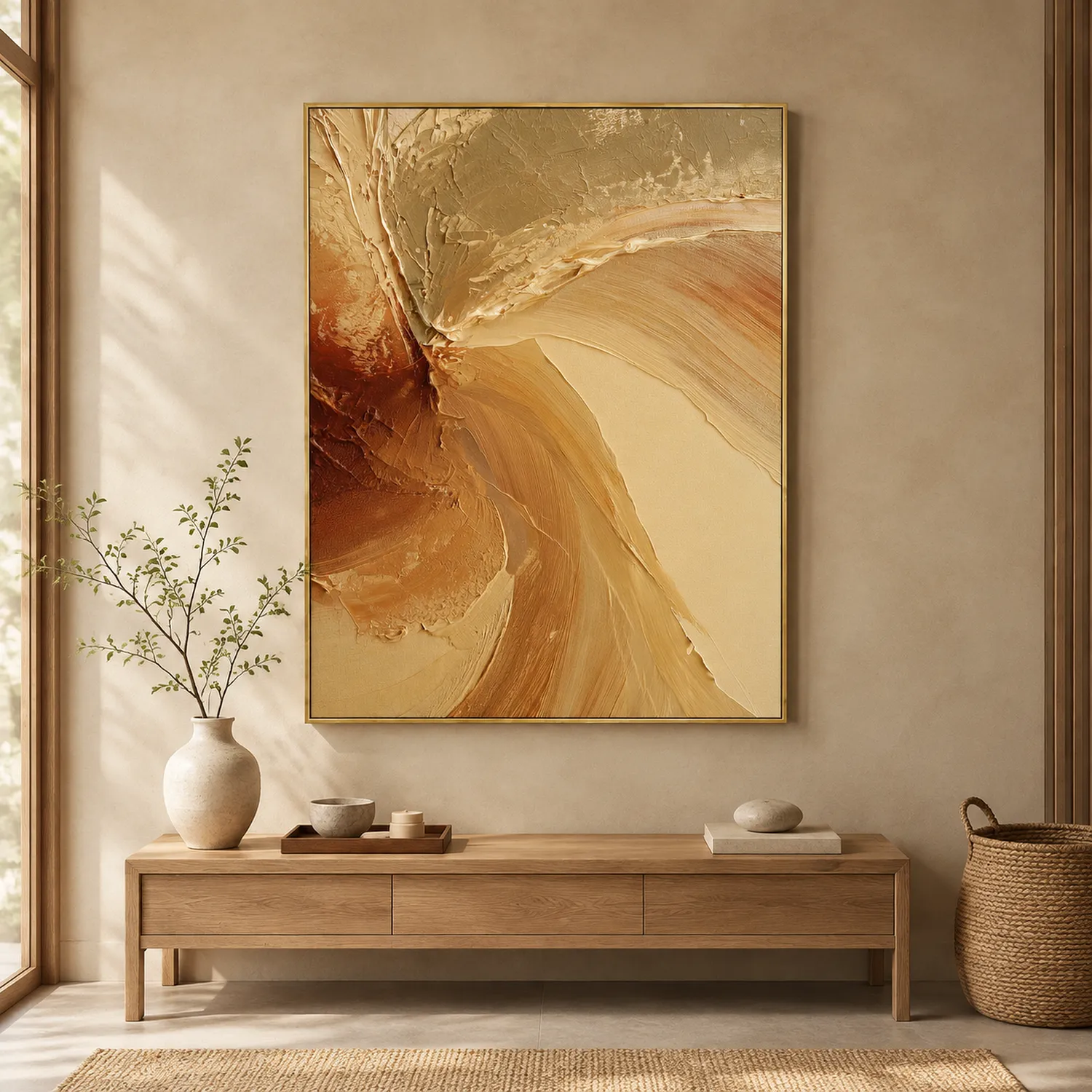 P076 | Light Through – Beige Abstract Wall Art
