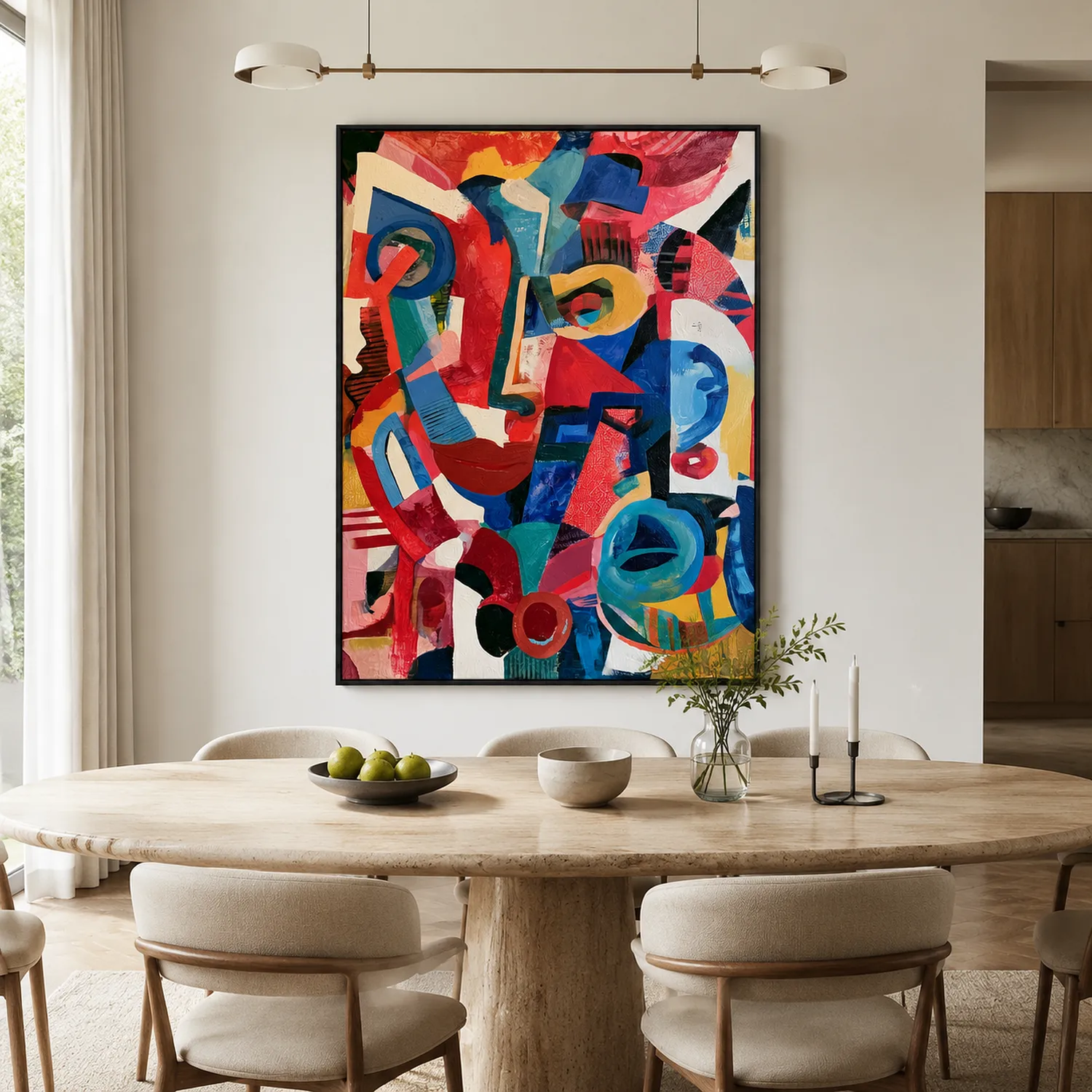 meander-colorful-abstract-wall-art-dining-room-1 P029 | Meander – Colorful Abstract Wall Art