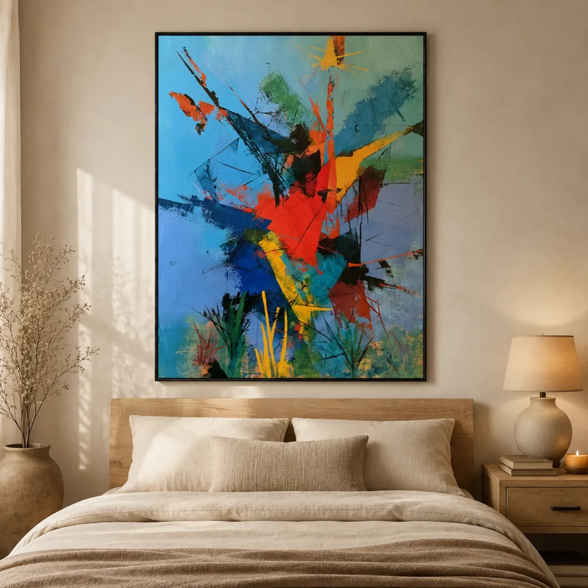 P035 | Morning Spark – Blue Abstract Wall Art