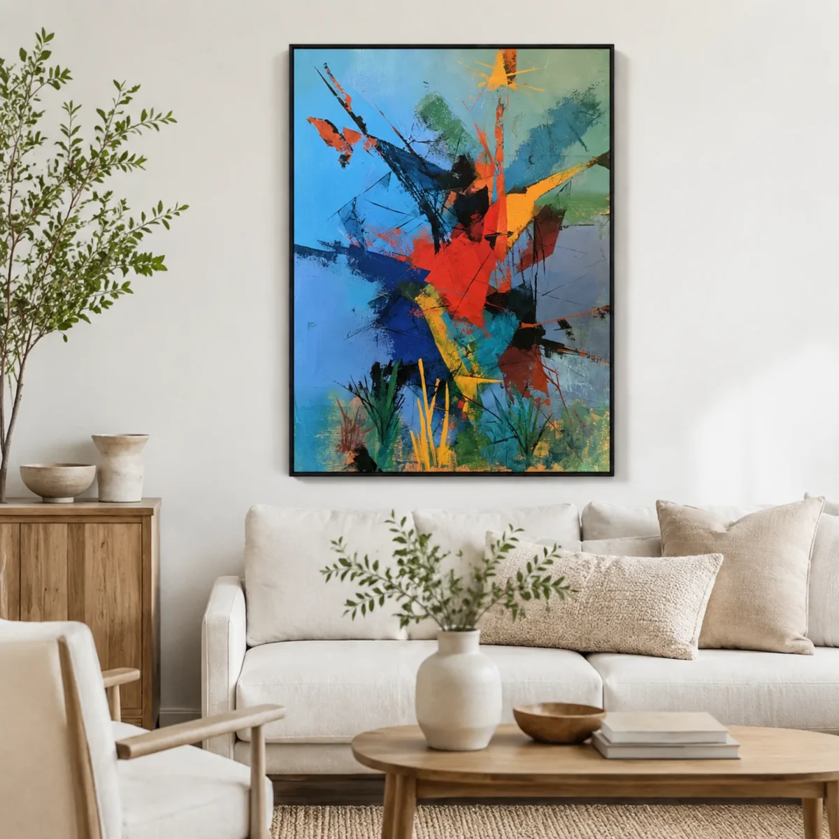 P035 | Morning Spark – Blue Abstract Wall Art