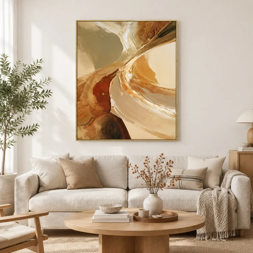 P078 | Ochre Divide – Earth Tone Canvas Art