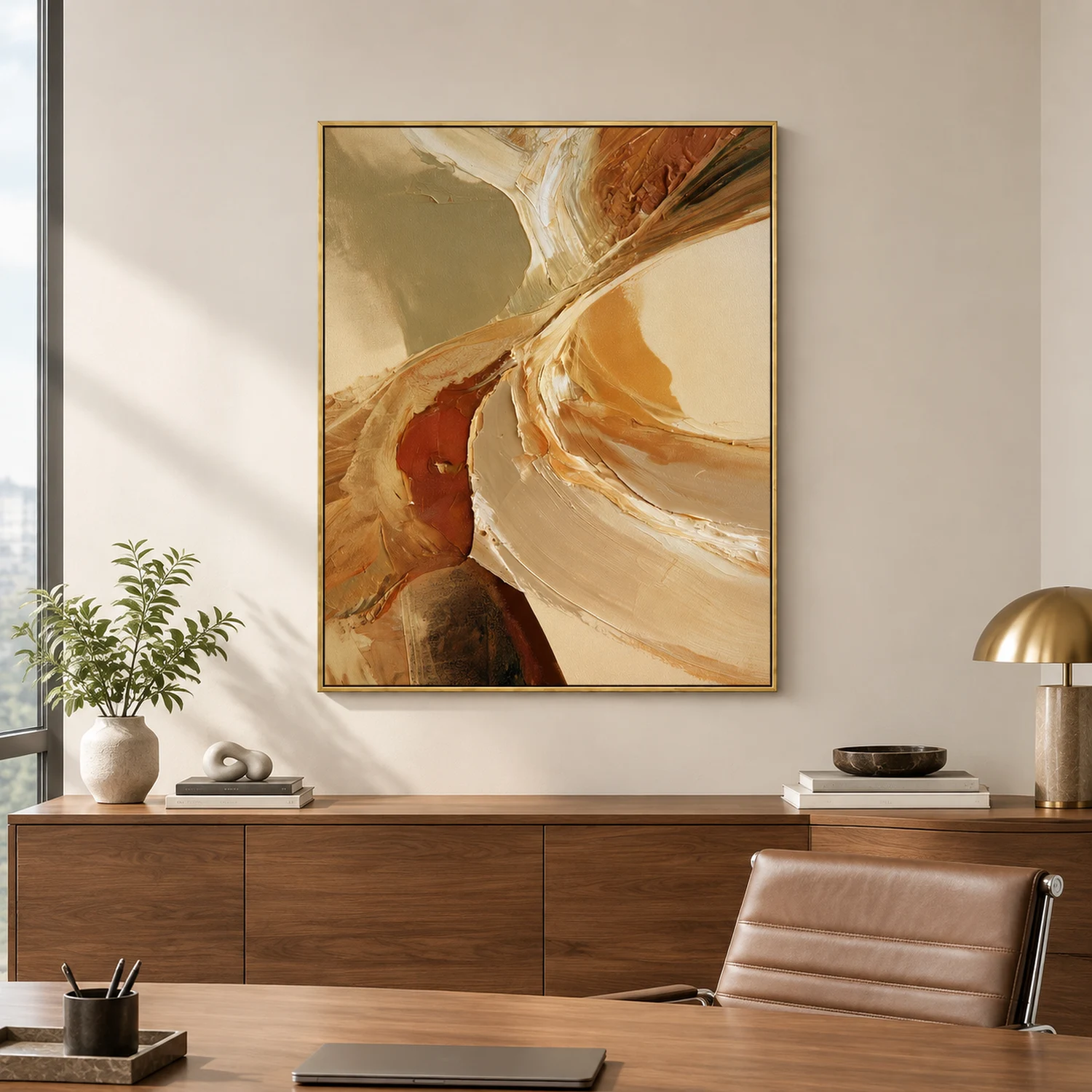 ochre-divide-earth-tone-canvas-art-display-03 P078 | Ochre Divide – Earth Tone Canvas Art