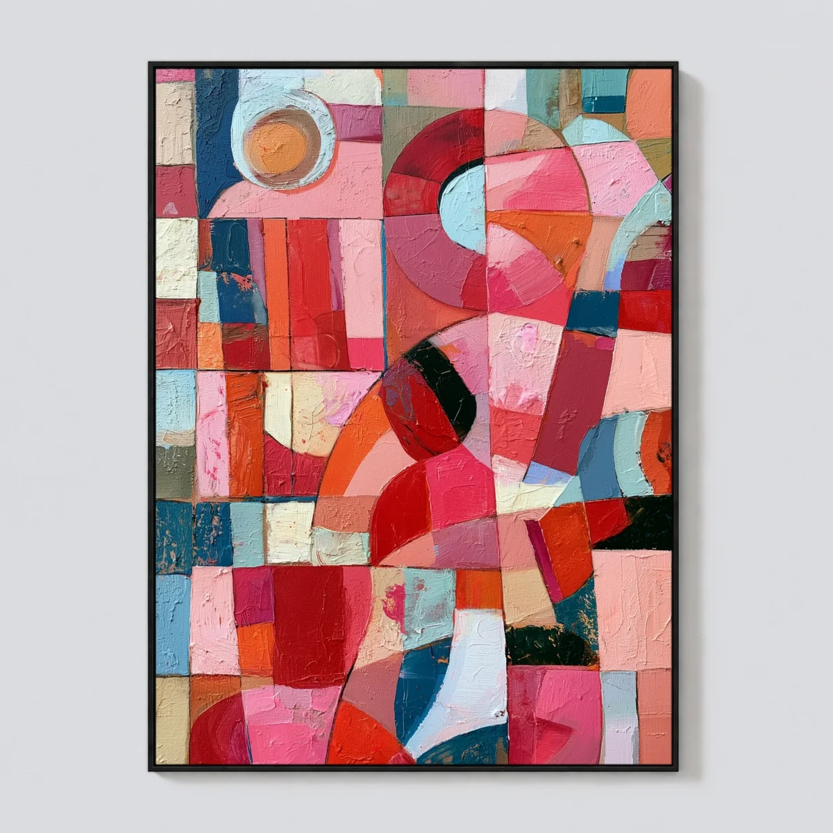 P060 | Ochre Ring – Pink Geometric Wall Art