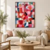 ochre-ring-pink-geometric-wall-art-living-room-1 P060 | Ochre Ring – Pink Geometric Wall Art