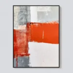 P055 | Orange Divide – Textured Abstract Canvas