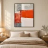 orange-divide-textured-abstract-canvas-bedroom-1 P055 | Orange Divide – Textured Abstract Canvas