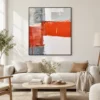 orange-divide-textured-abstract-canvas-living-room-1 P055 | Orange Divide – Textured Abstract Canvas