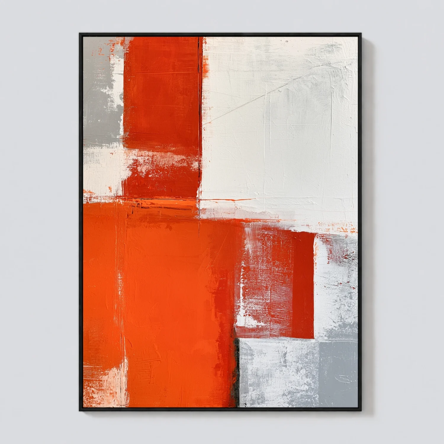 orange-interval-textured-abstract-canvas-T-3x4-black-frame-wall P056 | Orange Interval – Textured Abstract Canvas