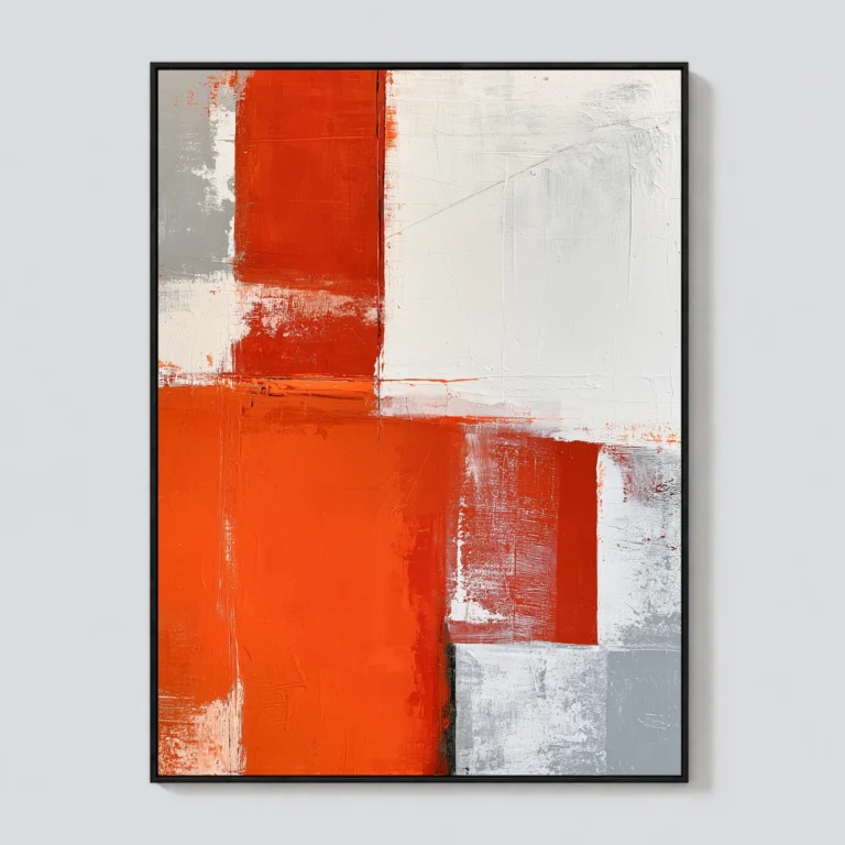 P056 | Orange Interval – Textured Abstract Canvas
