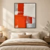 orange-interval-textured-abstract-canvas-bedroom-1 P056 | Orange Interval – Textured Abstract Canvas