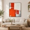 orange-interval-textured-abstract-canvas-living-room-1 P056 | Orange Interval – Textured Abstract Canvas