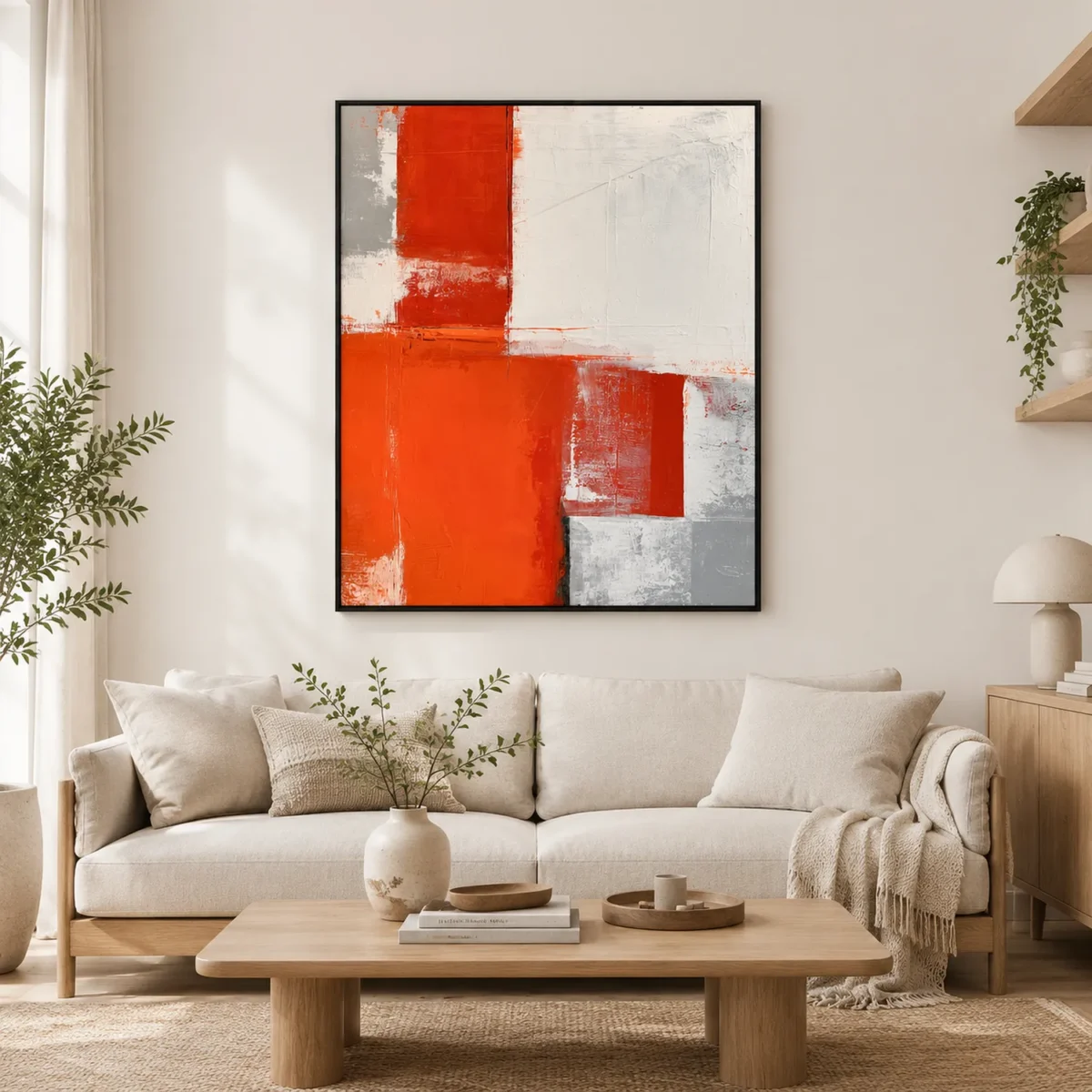 P056 | Orange Interval – Textured Abstract Canvas