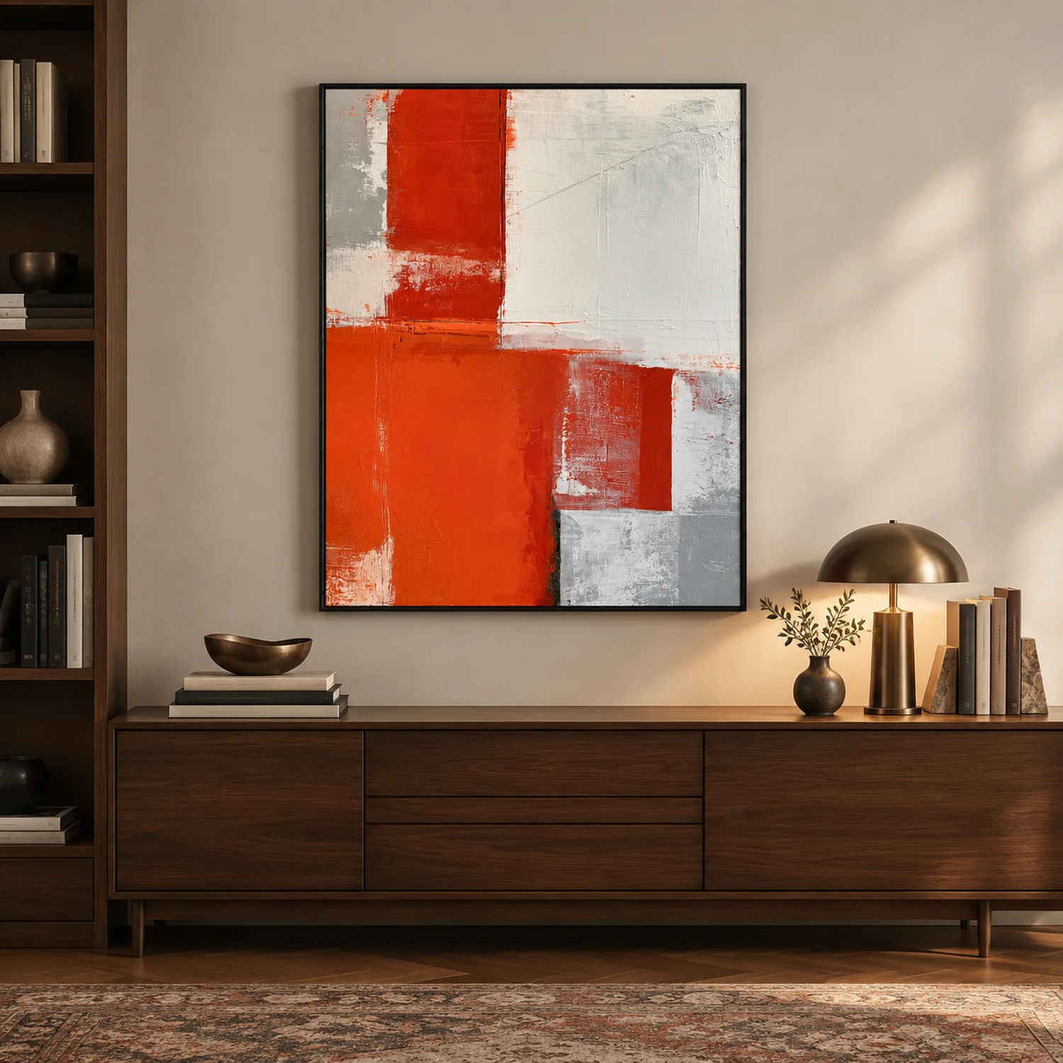 orange-interval-textured-abstract-canvas-office-1 P056 | Orange Interval – Textured Abstract Canvas