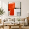 orange-threshold-orange-abstract-wall-art-living-room-1 P058 | Orange Threshold – Orange Abstract Wall Art