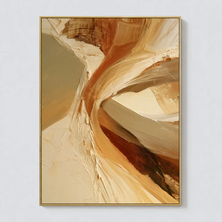 P079 | Pale Turn – Beige Abstract Wall Art