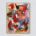 P047 | Primitive Pulse – Red Abstract Wall Art