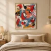 primitive-pulse-red-abstract-wall-art-bedroom-1 P047 | Primitive Pulse – Red Abstract Wall Art