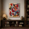 primitive-pulse-red-abstract-wall-art-office-1 P047 | Primitive Pulse – Red Abstract Wall Art