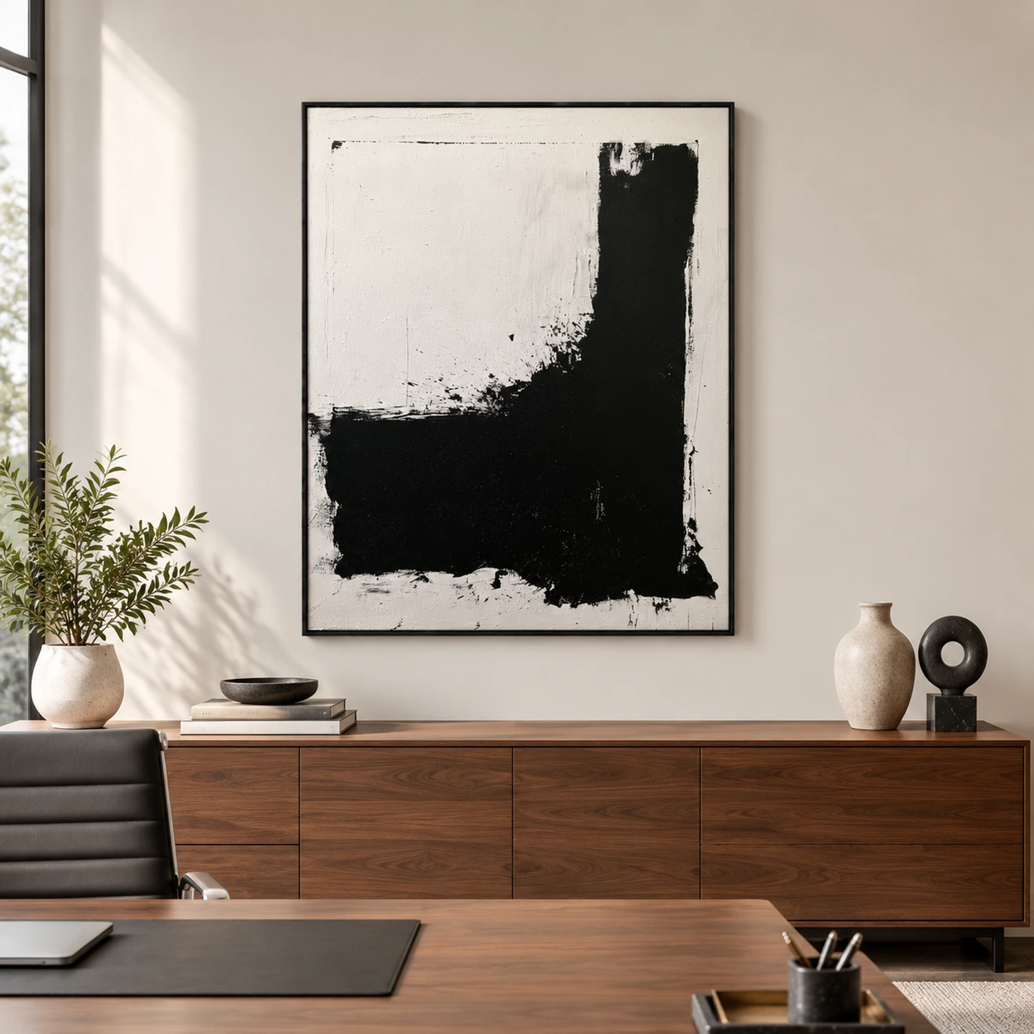 quiet-boundary-black-geometric-wall-art-display-03 P072 | A Quiet Boundary – Black Geometric Wall Art