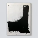 P072 | A Quiet Boundary – Black Geometric Wall Art