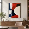 red-across-white-modern-abstract-wall-art-display-02 P069 | Red Across White – Modern Abstract Wall Art