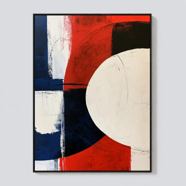 P069 | Red Across White – Modern Abstract Wall Art