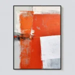 P052 | Red Crossing – Orange Abstract Wall Art