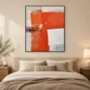 red-crossing-orange-abstract-wall-art-bedroom-1 P052 | Red Crossing – Orange Abstract Wall Art