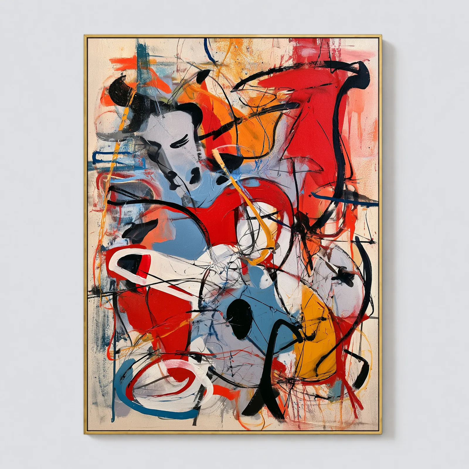 P048 | Red Impulse – Red Abstract Wall Art
