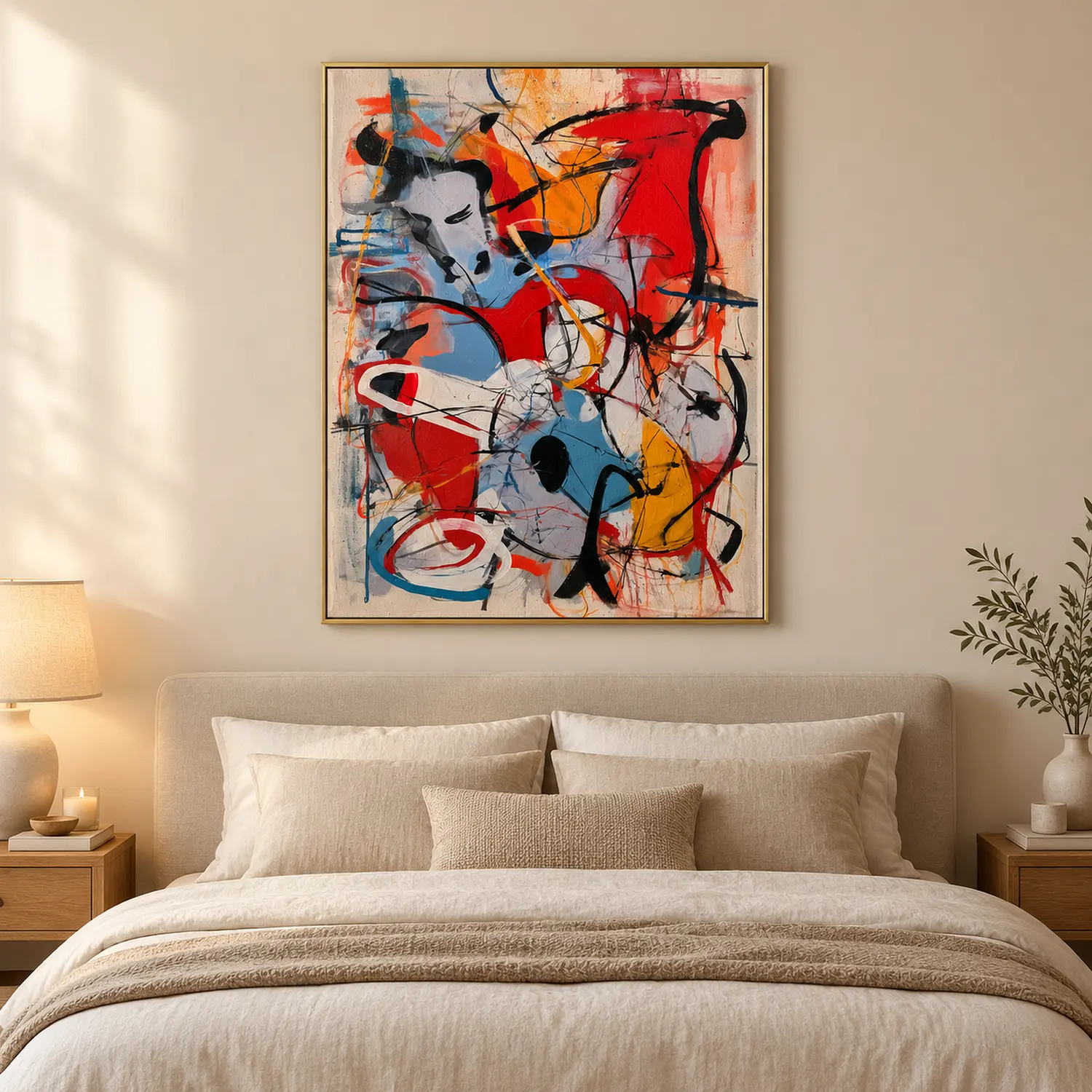 red-impulse-red-abstract-wall-art-bedroom-1 P048 | Red Impulse – Red Abstract Wall Art