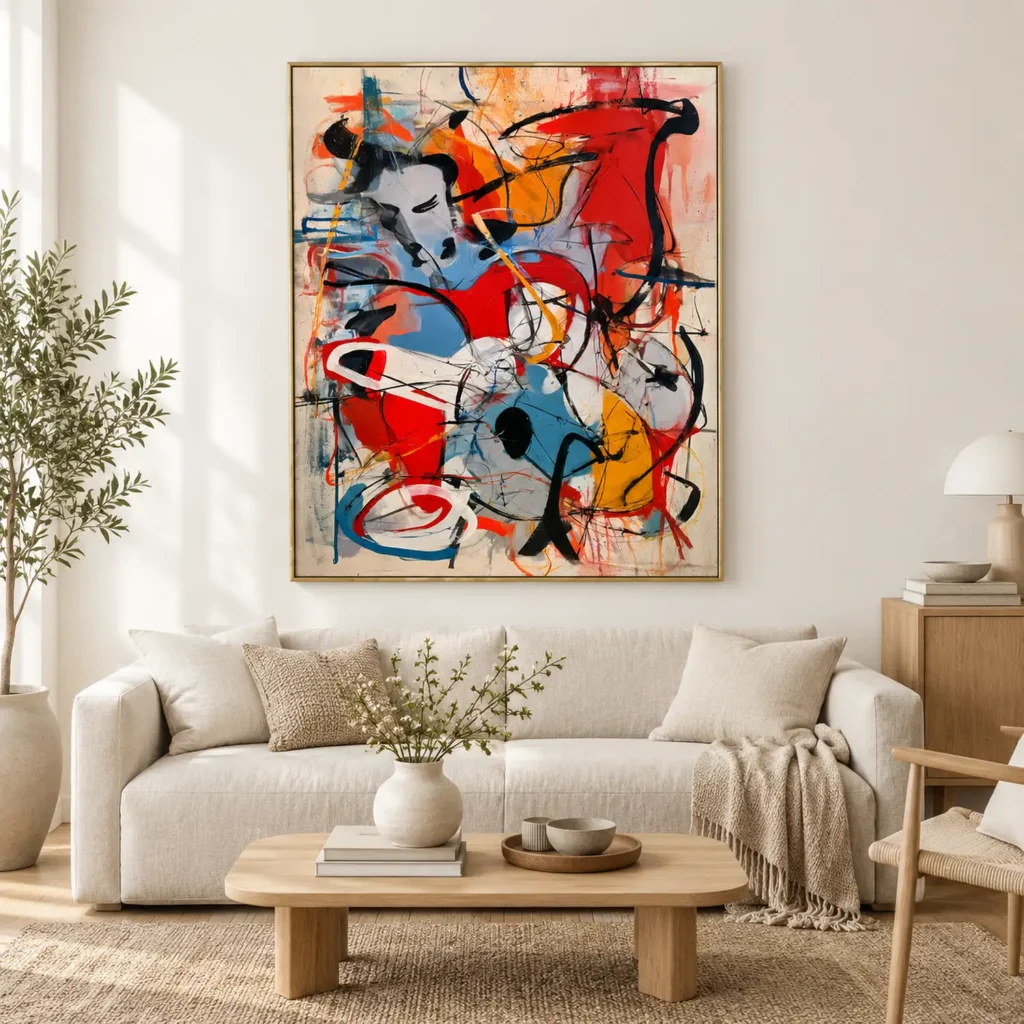 P048 | Red Impulse – Red Abstract Wall Art