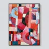 red-pivot-pink-abstract-wall-art-T-3x4-black-frame-wall P061 | Red Pivot – Pink Abstract Wall Art