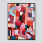 P061 | Red Pivot – Pink Abstract Wall Art