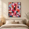 red-pivot-pink-abstract-wall-art-bedroom-1 P061 | Red Pivot – Pink Abstract Wall Art