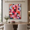 red-pivot-pink-abstract-wall-art-dining-room-1 P061 | Red Pivot – Pink Abstract Wall Art
