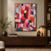 red-pivot-pink-abstract-wall-art-office-1 P061 | Red Pivot – Pink Abstract Wall Art