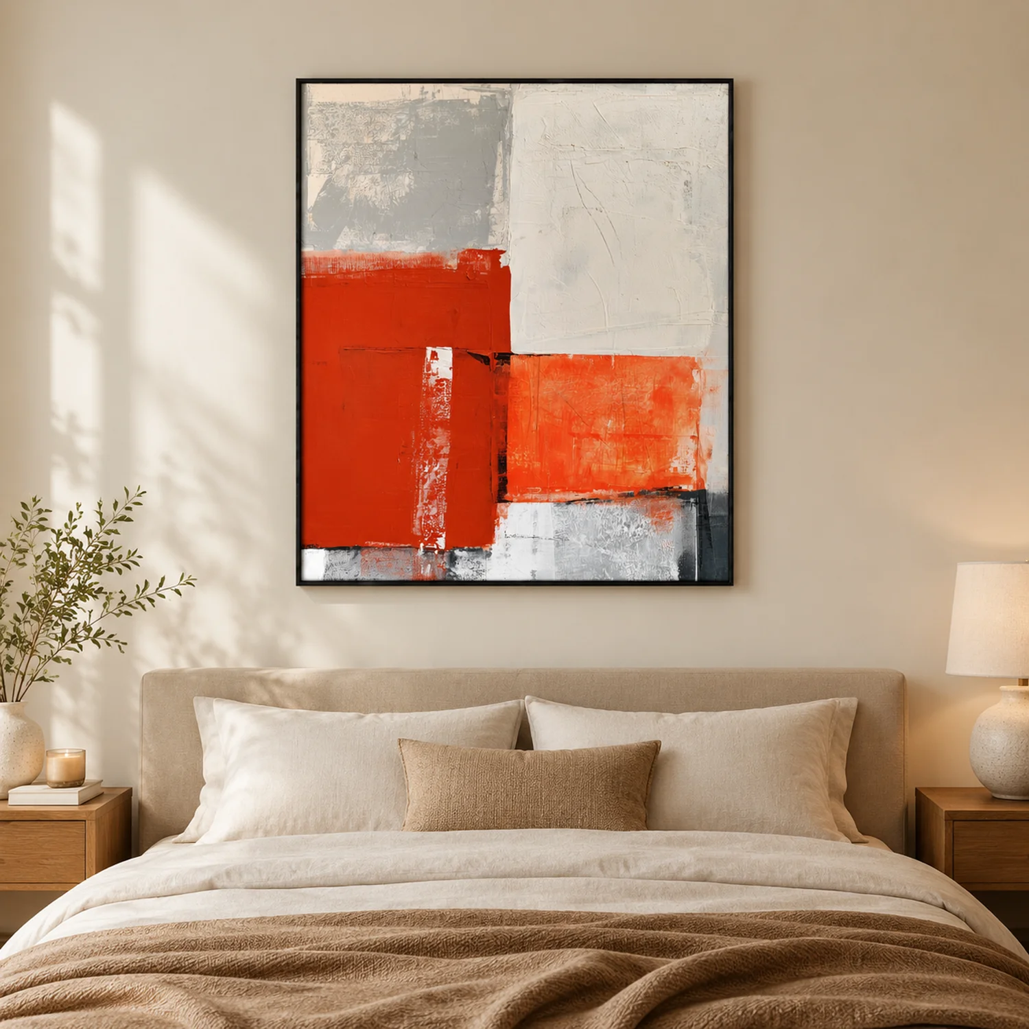 split-field-geometric-abstract-painting-bedroom-1 P053 | Split Field – Geometric Abstract Painting