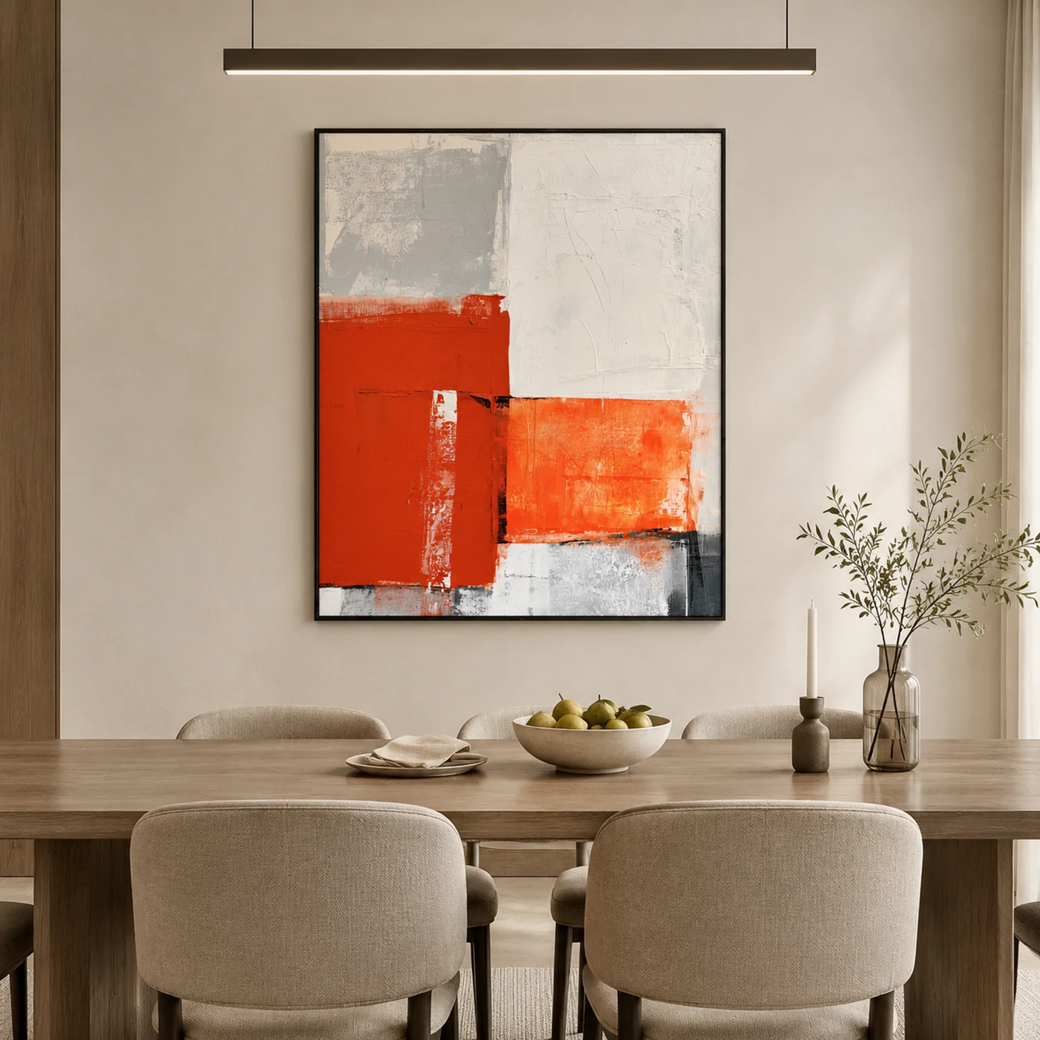 split-field-geometric-abstract-painting-dining-room-1 P053 | Split Field – Geometric Abstract Painting
