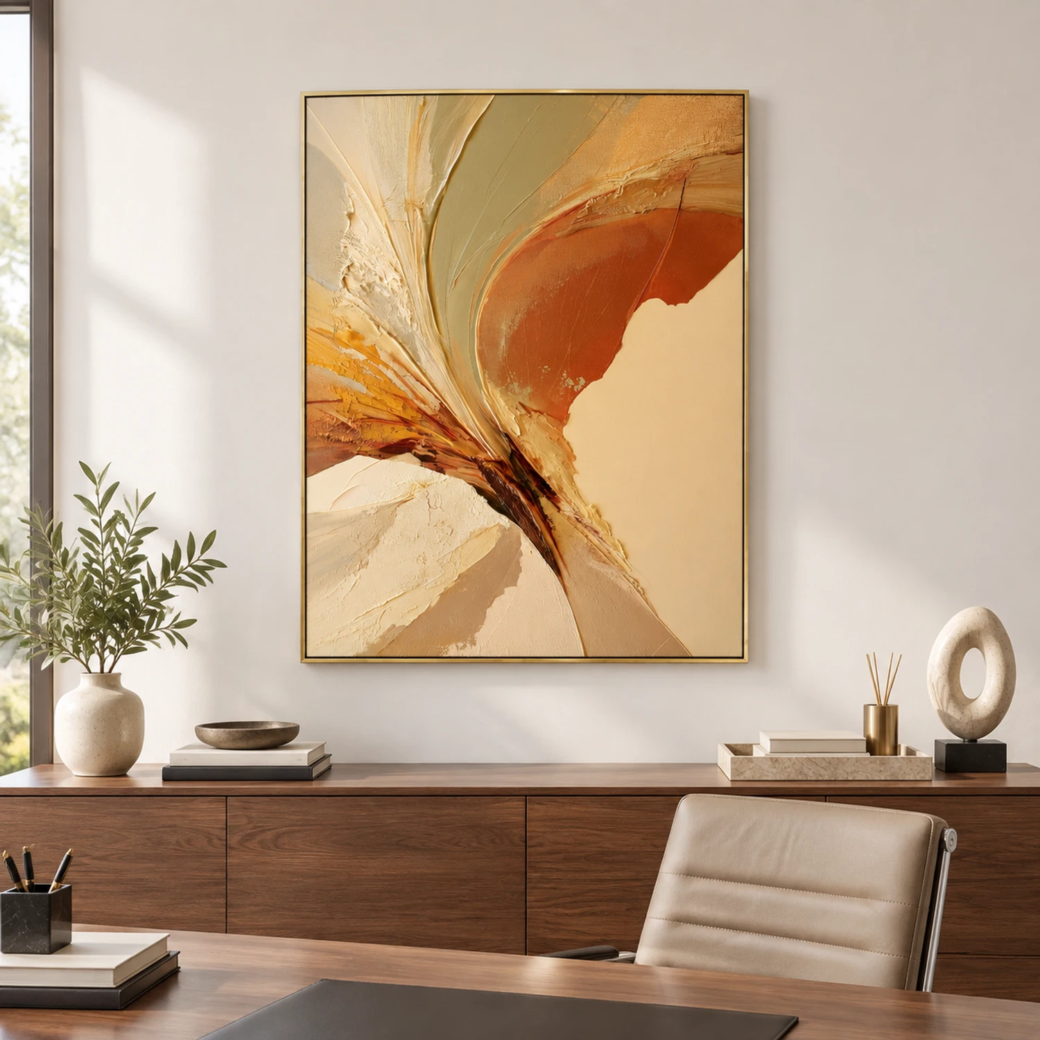 terracotta-sweep-beige-abstract-canvas-display-03 P075 | Terracotta Sweep – Beige Abstract Canvas