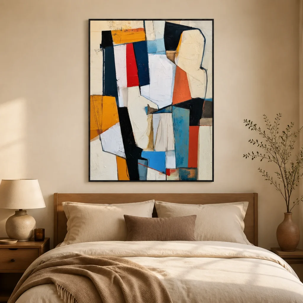 P045 | The Navy Slab – Geometric Abstract Wall Art
