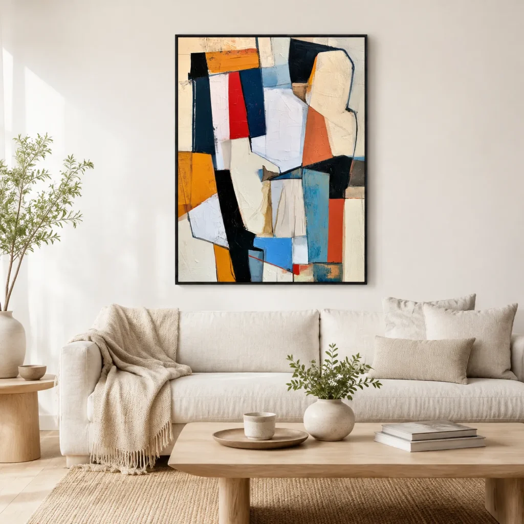 P045 | The Navy Slab – Geometric Abstract Wall Art