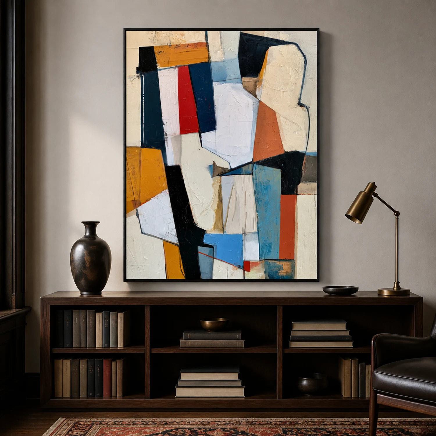 the-navy-slab-geometric-abstract-wall-art-office-1 P045 | The Navy Slab – Geometric Abstract Wall Art