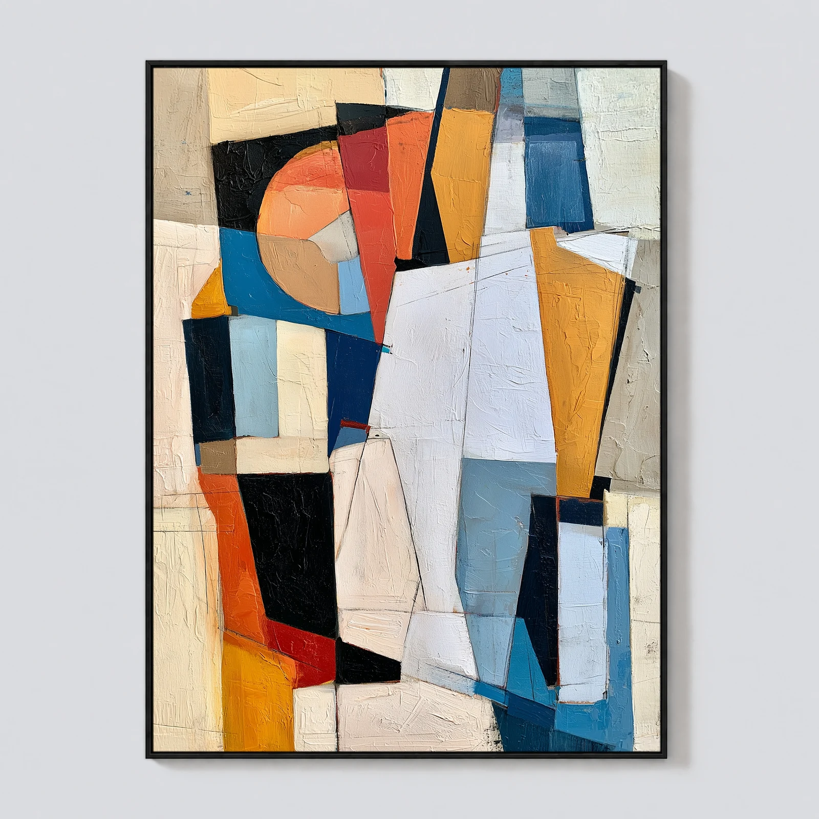 P042 | The Orange Fan – Geometric Abstract Wall Art