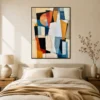 P042 | The Orange Fan – Geometric Abstract Wall Art